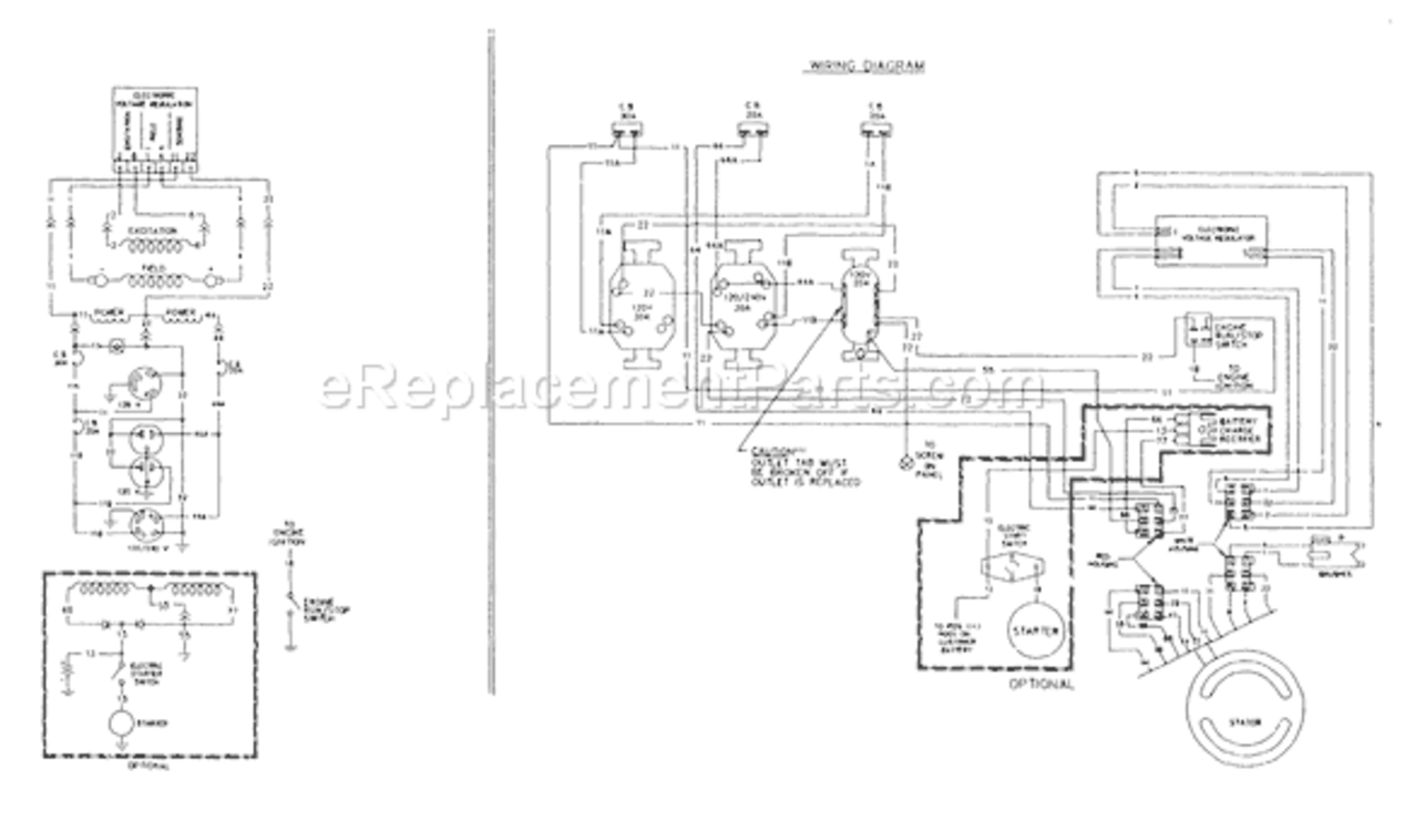 Page B Diagram and Parts List for 5561-0  Briggs and Stratton Generator
